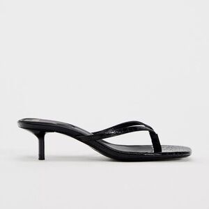 Black minimalist heel sandals